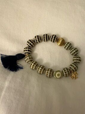 Tory Burch Roxanne Beaded Tassel Charm Bracelet